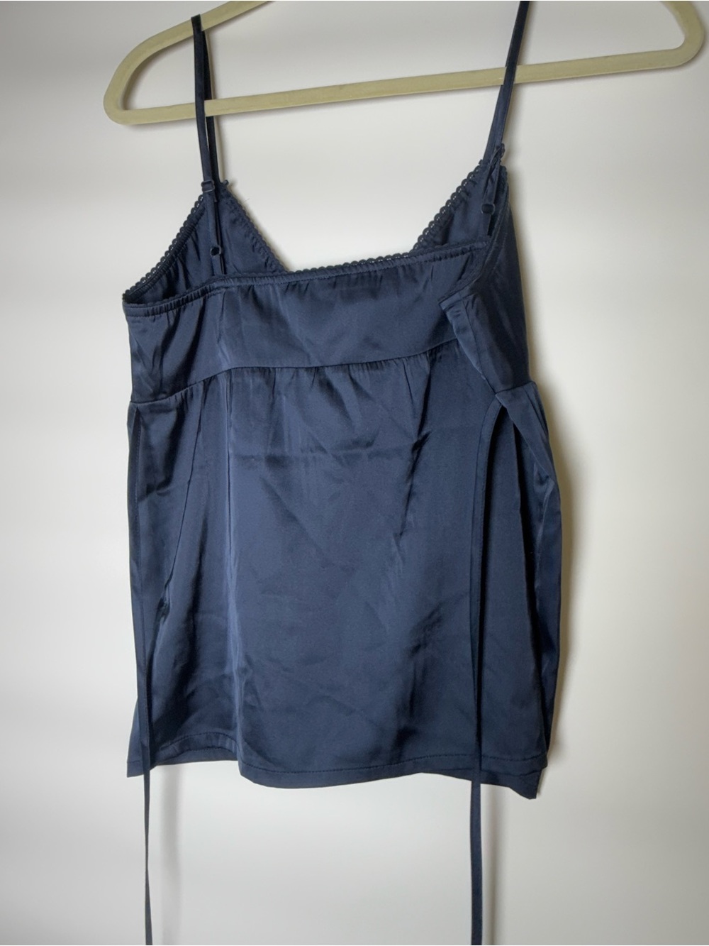 Brandy Melville Navy Satin Babydoll Cami Coquette Y2K Balletcore Top Small - Picture 7 of 12